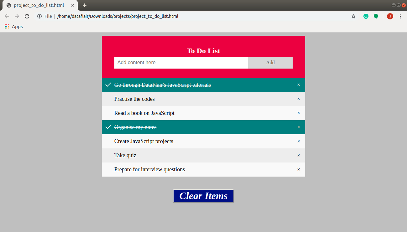 Javascript Project How To Create A To Do List Using Javascript Code Dataflair