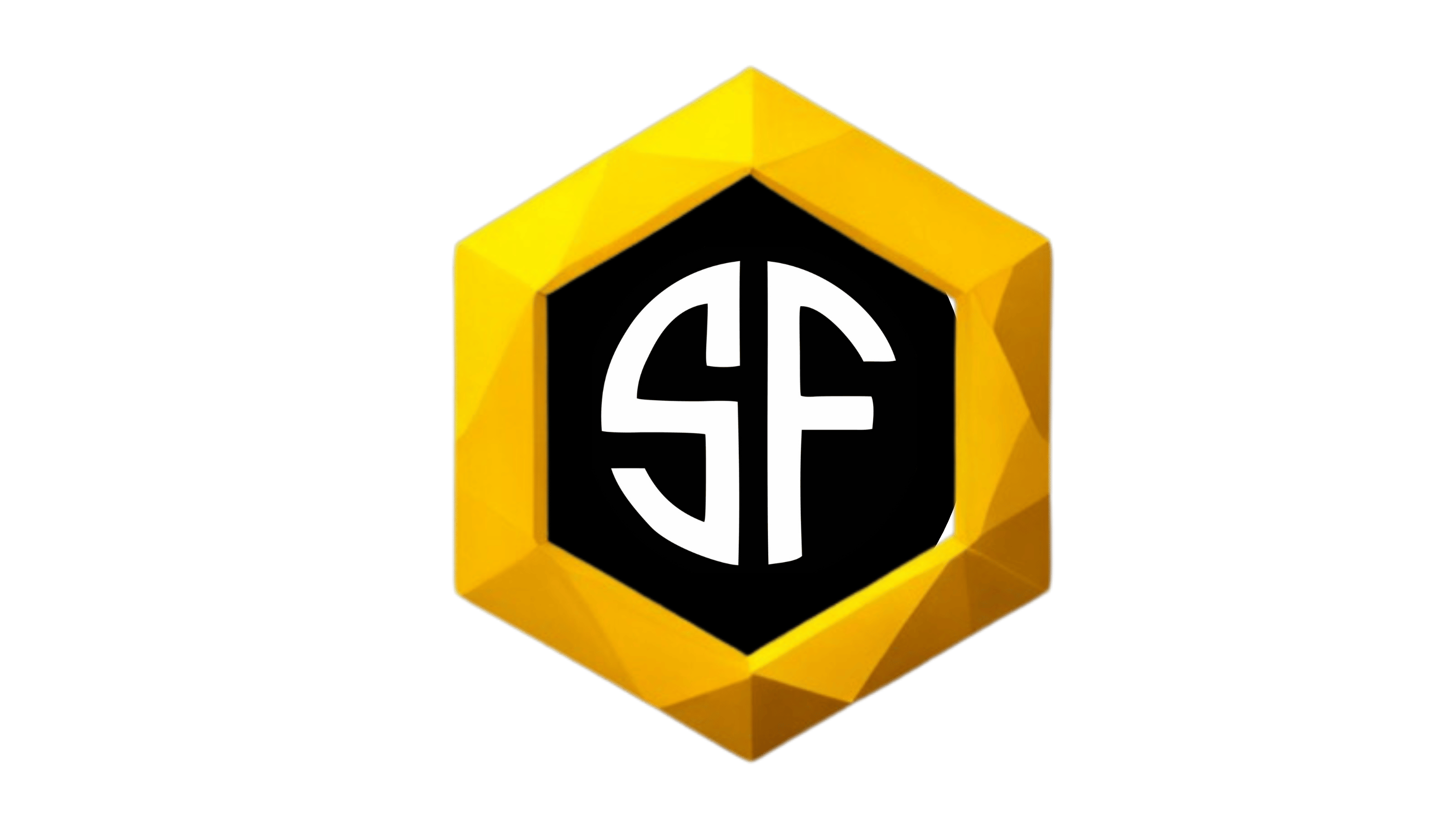 Logo of Smart Frames featuring a yellow hexagonal frame with a black interior. Inside the hexagon, the letters 'SF' are prominently displayed in white, stylized font.