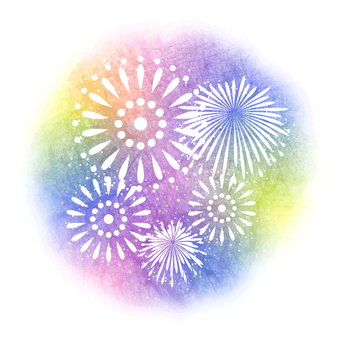 水彩花火 水彩風花火の背景素材 Prlvr