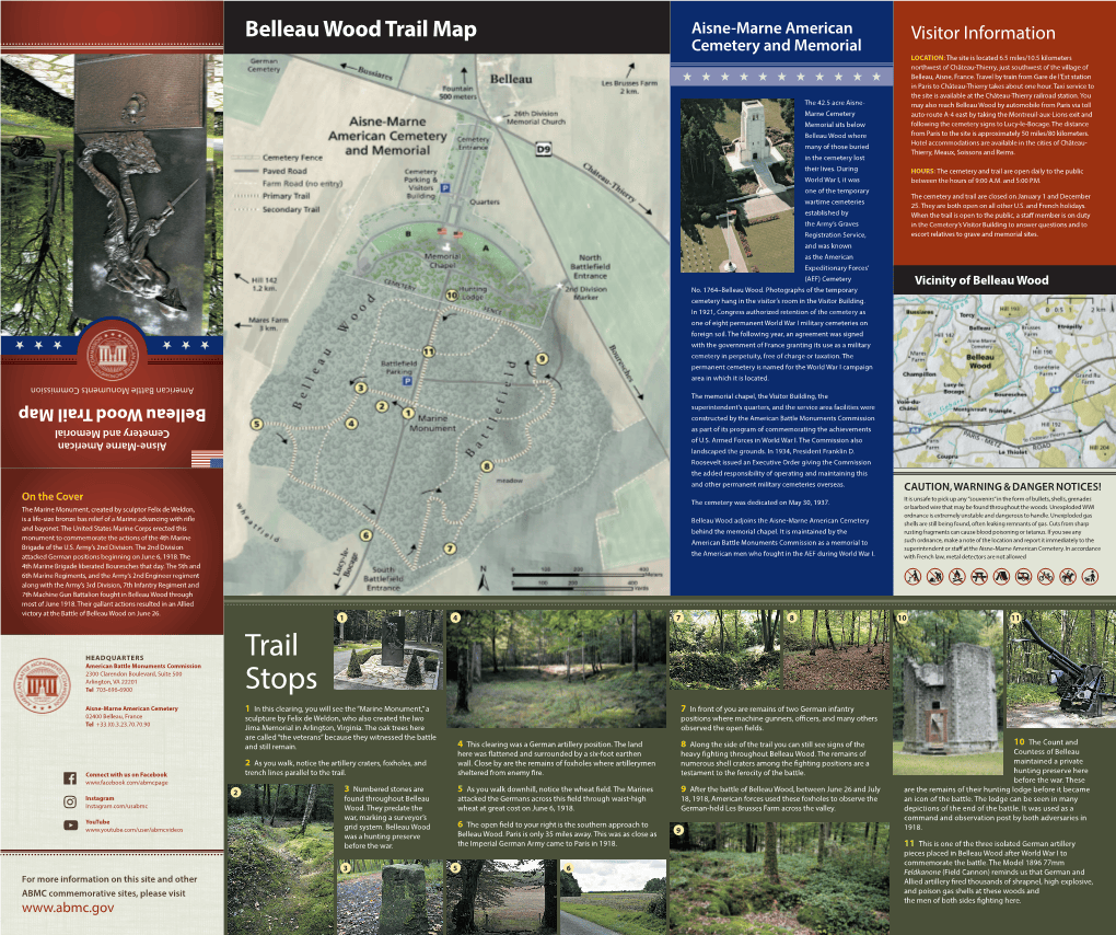Belleau Wood Trail Map The Memorial Chapel Visitor Building.