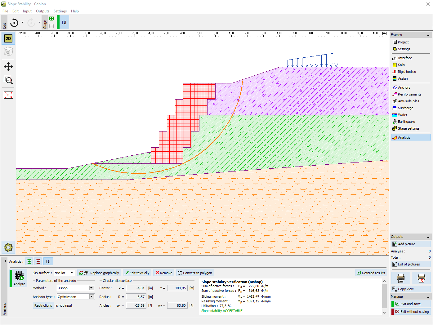Gabion  Geotechnical Software GEO12  Fine