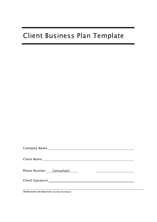 Fillable Client Business Plan Template Printable Pdf Download