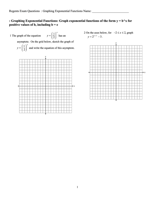 Graphing exponential functions worksheet printable pdf download