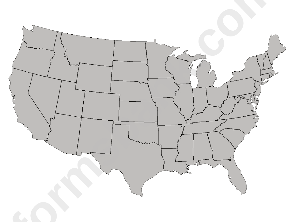 Us Map Template Printable Pdf Download Page 1 Bg 