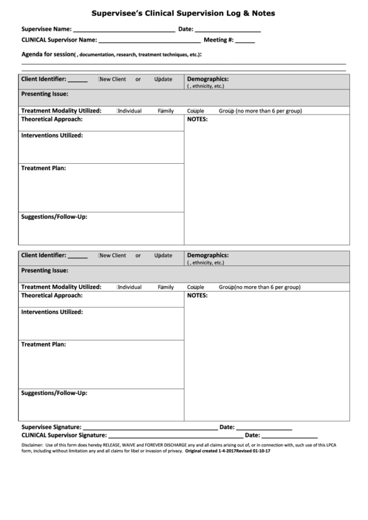 Top 9 clinical supervision forms and templates free to download in pdf