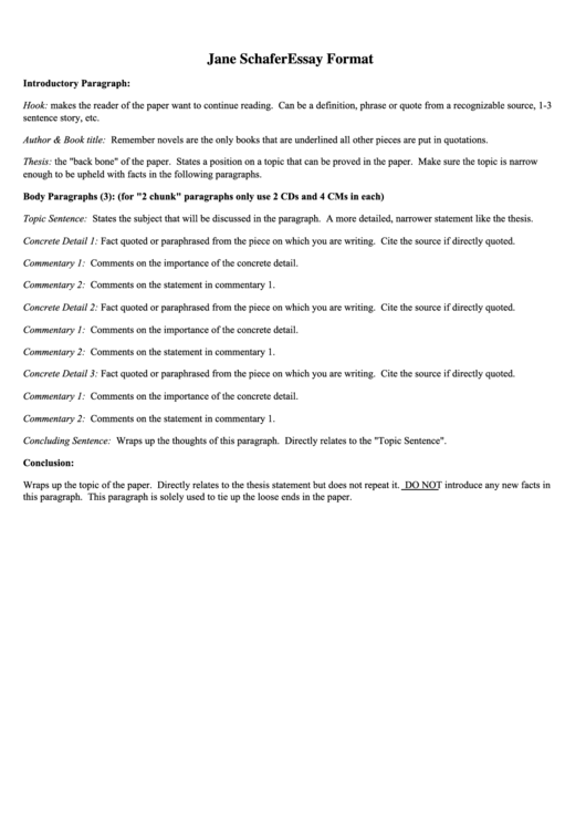Your feedback is essential to. Jane Schaffer Essay Format Template printable pdf download