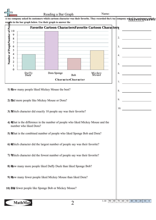 Reading a bar graph worksheet printable pdf download