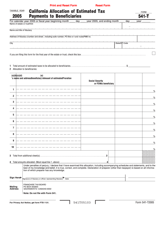 California estimated tax worksheet