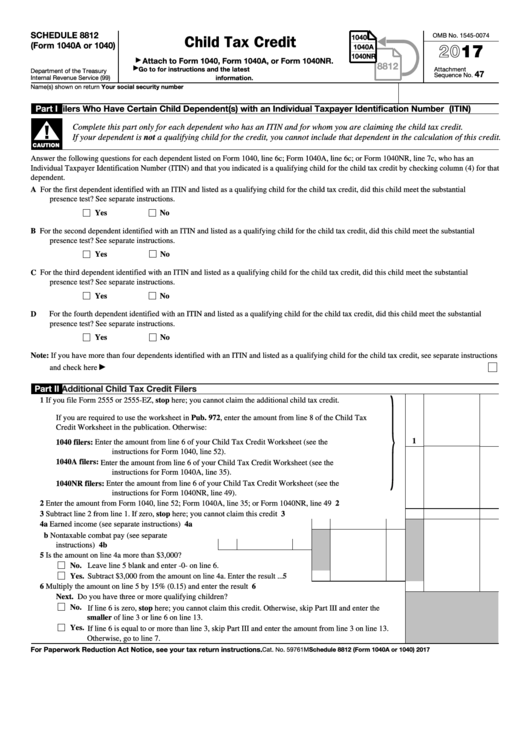 Credit limit worksheet b form 8812