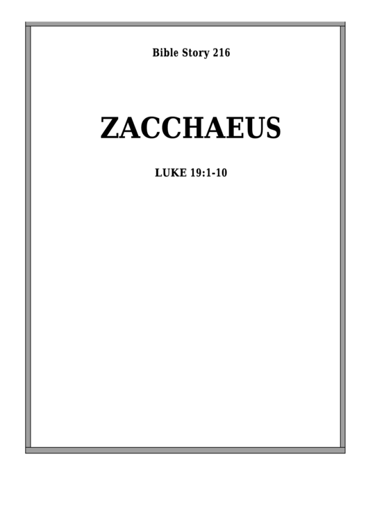 Zacchaeus bible activity sheet set printable pdf download