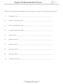 Intermolecular forces worksheet 2 answers. Types Of Intermolecular Forces Molecular Models Worksheet With Answer Key Everett Community College Printable Pdf Download
