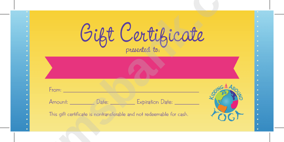Yoga gift certificate template printable pdf download