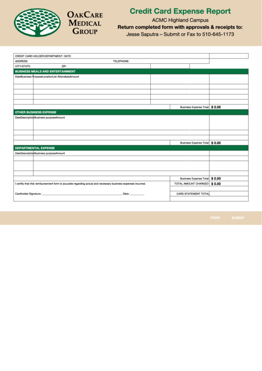 You might also glance at the itemized charges to make sure there hasn't been any. Fillable Sample Credit Card Expense Report Template printable pdf download
