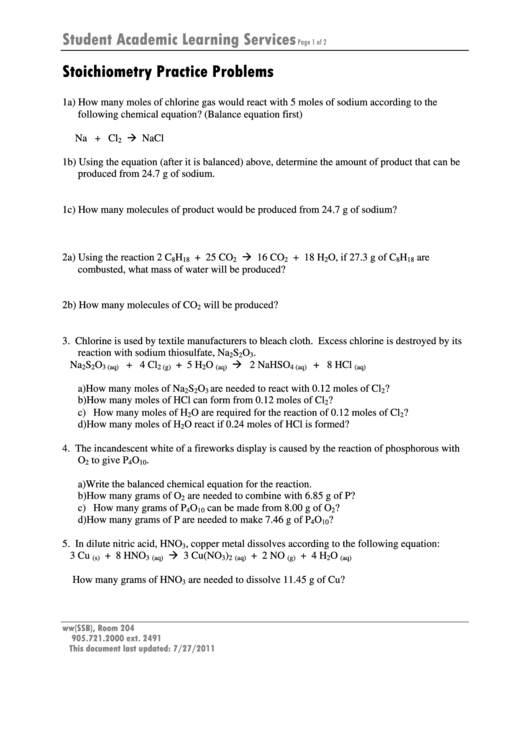 Balance each of the following equations. Top 19 Stoichiometry Worksheet Templates Free To Download In Pdf Format