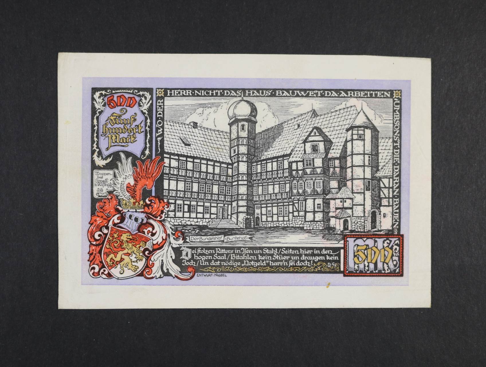 Osterwieck Am Harz 500 Mark 4 12 1922 Kuze Filatelie Klim