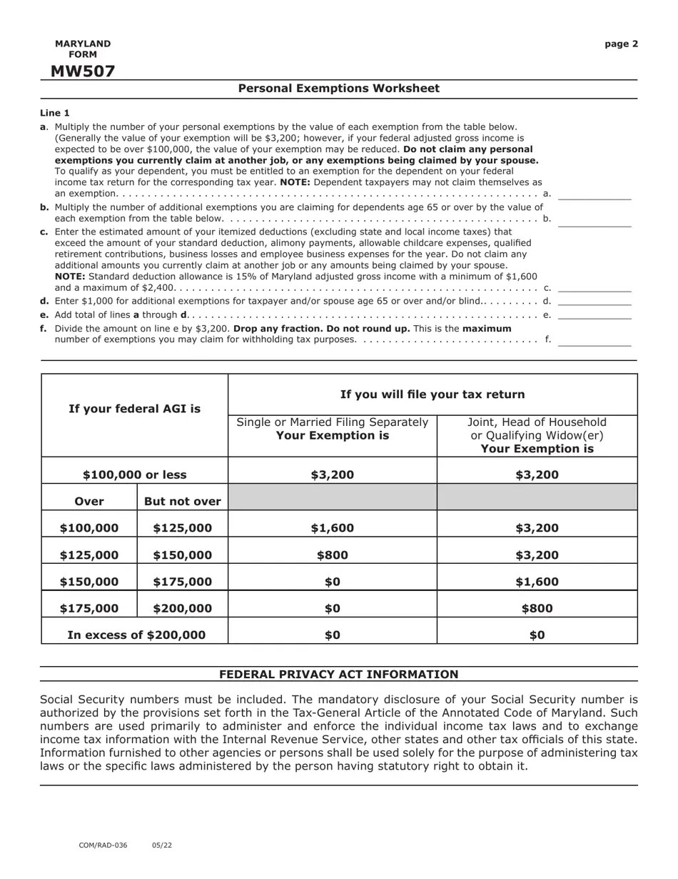 Maryland form mw507 (com/rad-036) download fillable pdf or fill online