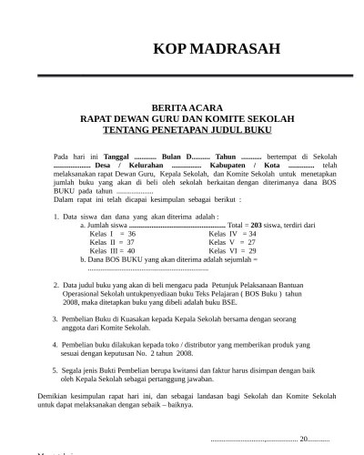 Berita Acara Rapat Komite Pdf 