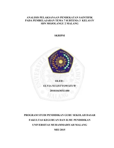 5.1 kesimpulan gula batu pada praktikum ini gagal terbentuk karena terjadi proses karamelisasi. Top Pdf Analisis Pelaksanaan Pendekatan Saintifik Pada Pembelajaran Tema 7 Subtema 3 Kelas Iv Sdn Mojolangu 2 Malang 123dok Com