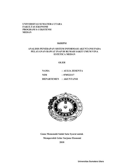Pelaporan yang dimaksud dalam laporan keuangan ini adalah rumah sakit umum daerah. Top Pdf Penerapan Sistem Informasi Akuntansi Penggajian Pada Rumah Sakit Umum Bina Kasih Medan 123dok Com