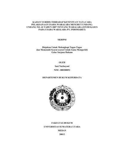 Waralaba di indonesia tetap tunduk terhadap buku iii kuh perdata. Top Pdf Analisis Yuridis Pada Perjanjian Waralaba Indomaret Studi Pada Indomaret Emir M Noor 123dok Com