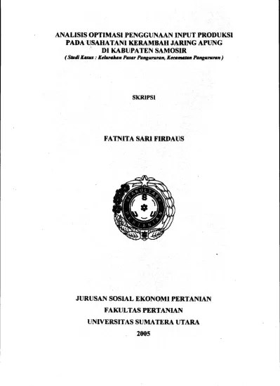 Elastisitas produksi 0 < ep < 1, pr > pm.; Ekonomi Produksi Pertanian Definisi Dan Ruang Lingkup