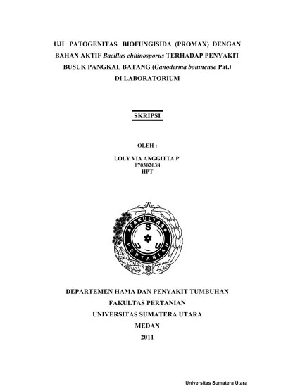 Mempertimbangkan melalui uji coba laboratorium. Top Pdf Uji Patogenitas Biofungisida Promax Berbahan Aktif Bacillus Chitinosporus Terhadap Penyakit Busuk Pangkal Batang Ganoderma Boninense Pat Di Laboratorium 123dok Com