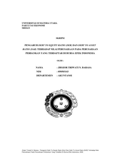Top PDF Analisis Pengaruh Debt to Asset Ratio (DAR) dan Debt to Equity  Ratio (DER) Terhadap Profitabilitas Pada Perusahaan Jasa yang Terdaftar di  Bursa Efek Indonesia - 123dok.com