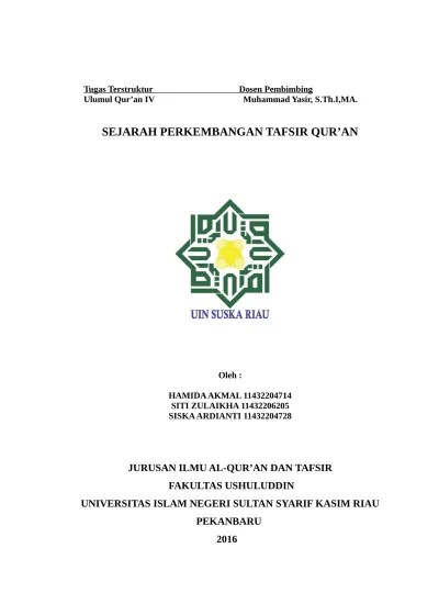 Mematuhi engkau karena malu, sebab hari dingin sekali.' 24. Top Pdf Makalah Sejarah Turunnya Quran 123dok Com