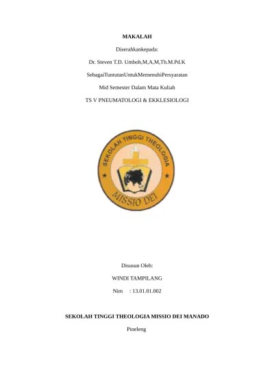 Contoh kasus yang menunjukkan bagaimana masalah relasi yang superior dan struktur . Sekolah Tinggi Theologia Missio Dei Mana