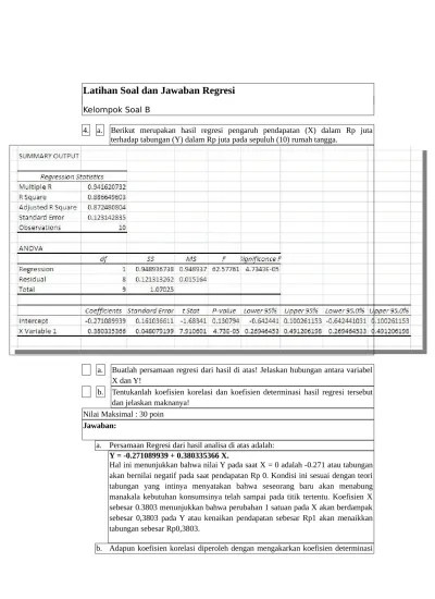 May 18, 2020 4 min read. Latihan Soal Dan Jawaban Regresi 1