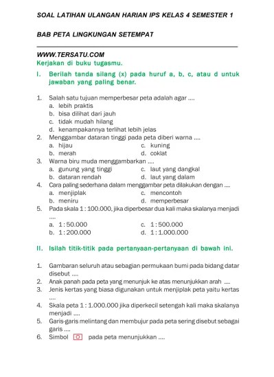 Ips bab 11 kenampakan alam dan keragaman sosial budaya semester 1 kelas 4. Soal Ips Kelas 3 Semester 1 Bab 1