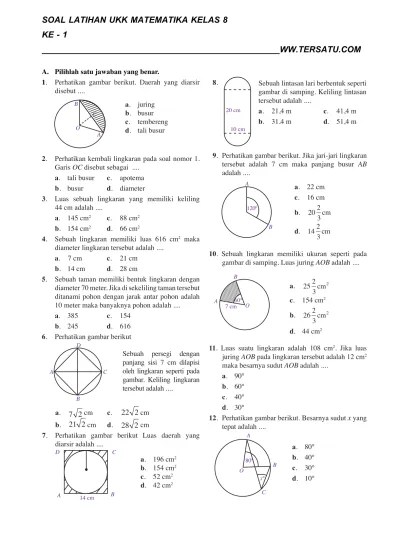 Soal ukk pendidikan agama islam smp kelas 8 kurikulum 2006 atau ktsp. Top Pdf Soal Ukk Matematika Kelas 2 Sumanto 123dok Com