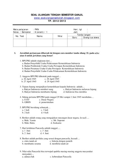 Kumpulan soal uas kelas 6 sd semester 1 (ganjil) dan kunci jawaban · 1. Top Pdf Latihan Soal Bab 1 Kelas 6 Semester 1 Copy 123dok Com