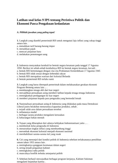 Sudah bukan zamannya lagi untuk dipusingkan dengan biaya admin. Top Pdf Latihan Soal Ips Kelas 9 Tentang Uang Dan Lembaga Keuangan Docx 123dok Com