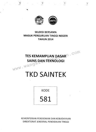 Soal dan pembahasan sbmptn matematika saintek 2014 (kode soal 502) 12. Top Pdf Kumpulan Soal Sbmptn Tahun 2014 Dan Kunci Jawaban 123dok Com