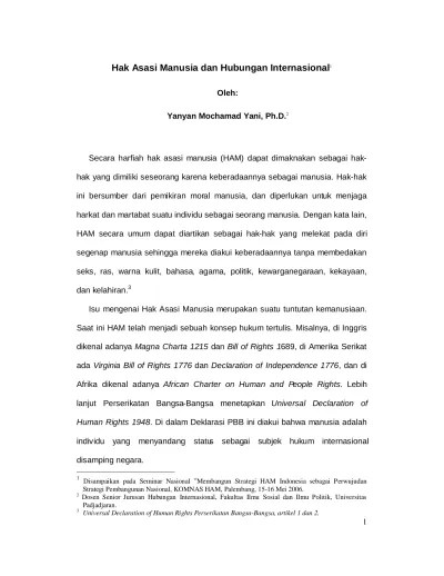 Program studi ilmu hubungan internasional, universitas katolik. Contoh Hukum Internasional Contoh