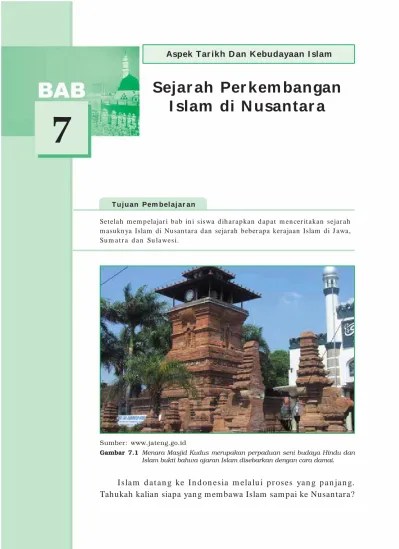 Sejarah masuknya islam nusantara berkutat pada perdebatan 4 (empat) teori penyebarannya, diantaranya teori gujarat, makkah, benggali, dan. Top Pdf Pai Kelas 9 Bab 7 Sejarah Perkembangan Islam Di Nusantara 123dok Com