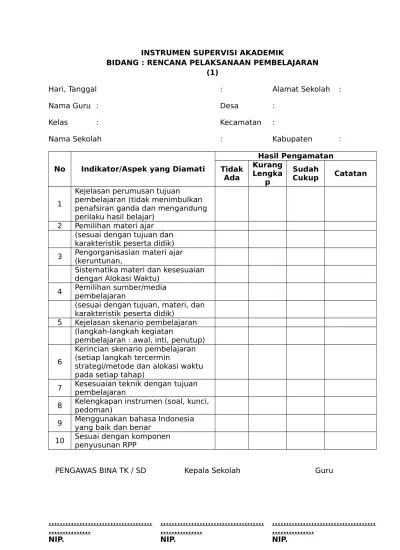 We did not find results for: Instrumen Supervisi Akademik Bagian 1