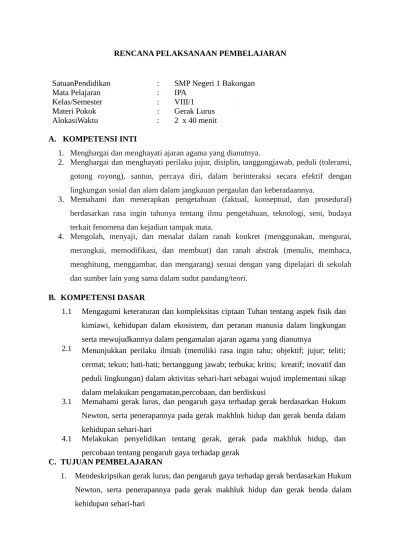 Beli produk rpp ipa smp kelas 9 berkualitas dengan harga murah dari berbagai. Top Pdf Rpp Revisi 2017 Ipa Kelas 9 Smp 123dok Com