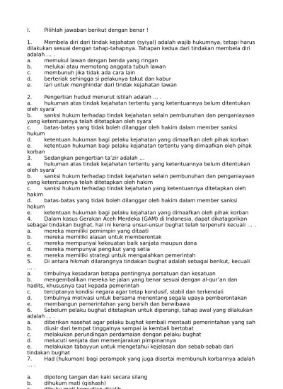 Soal latihan pat (ukk) fikih sma kelas x semester 2 beserta kunci jawabannya. Contoh Soal Uas Fiqih Madrasah Aliyah Kelas X Xi Xii Lengkap Kurikulum 2013 Uas 1 Fiqih Kelas X