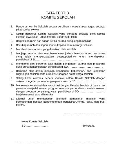 Berpakaian rapi, sopan dan berseragam sekolah. Contoh Tata Tertib Siswa Paud Tk Kb