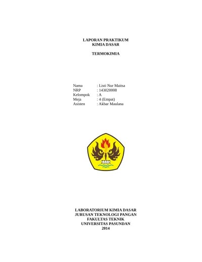 Laporan Praktikum Termokimia 002