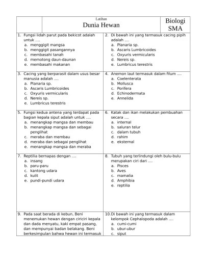 Untuk itu, manusia dan hewan memanfaatkan tumbuhan untuk makanannya. Subtema 2 Hewan Di Sekitarku