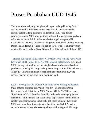 Proses Perubahan UUD 1945