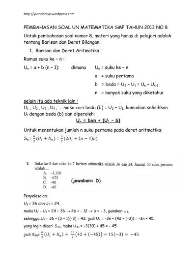 Rabu, 8 juni 2005 jam : Top Pdf Soal Dan Pembahasan Ujian Nasional Matematika Smp 2013 123dok Com