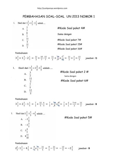 Kunci pengerjaan soal nomor 1 . Pembahasan Soal Un Matematika Smp Tahun 2013 No 4
