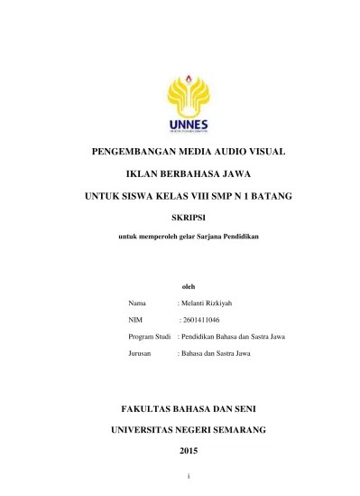 iklan yang baik tentu saja harus objektif dan juga jujur menarik singkat jelas serta. Pengembangan Media Audio Visual Iklan Berbahasa Jawa Untuk Siswa Kelas Viii Smp N 1 Batang