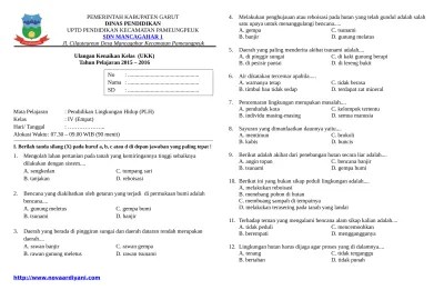 soal pas plh kelas 2; Contoh Soal Ukk Sd Kelas 1 2 3 4 5 Lengkap Ukk Plh Kls 5