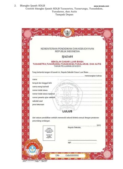 Surat pernyataan kerusakan/kekurangan/kesalahan pengisian perihal : Ijazah Sma