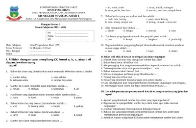 Soal uas / pas kelas 8 prakarya. Soal Uh Ipa Kelas 5 Bab 2 Semester 1
